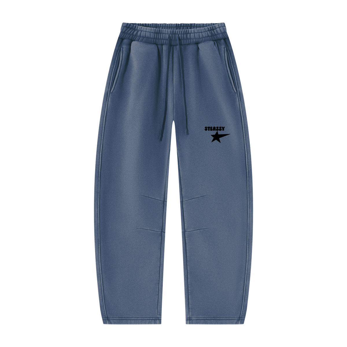 STEAZZY Unisex Vintage Wash Barrel Leg Fleece Sweatpants