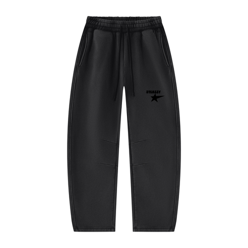 STEAZZY Unisex Vintage Wash Barrel Leg Fleece Sweatpants
