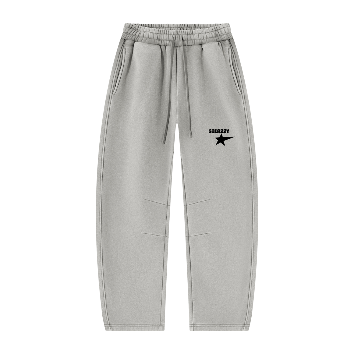 STEAZZY Unisex Vintage Wash Barrel Leg Fleece Sweatpants