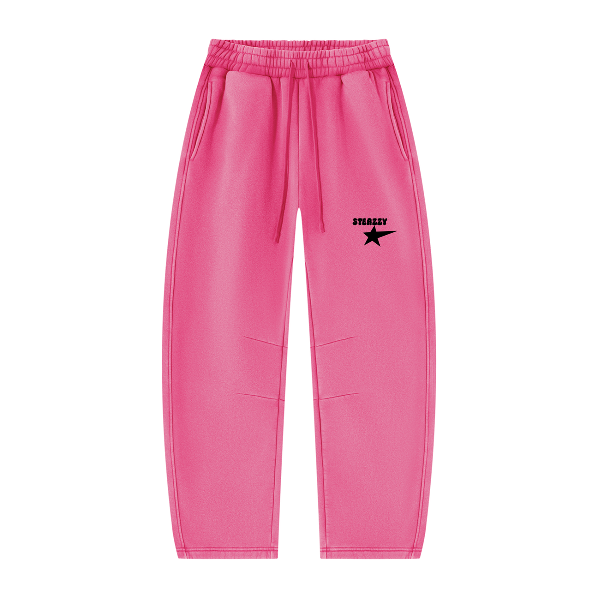 STEAZZY Unisex Vintage Wash Barrel Leg Fleece Sweatpants